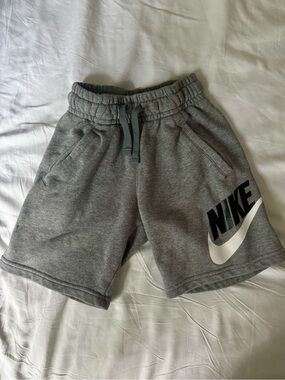 Nike Gray Shorts with Black NIKE Logo and White Swoosh